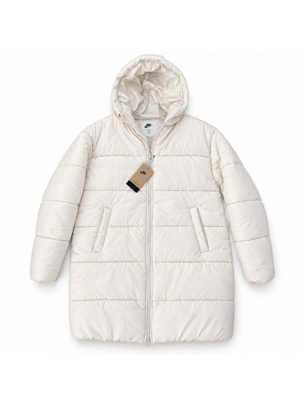 Nike Therma-FIT Hooded Puffer Parka Womens L EU 44-46 Light Bone HV4912-072